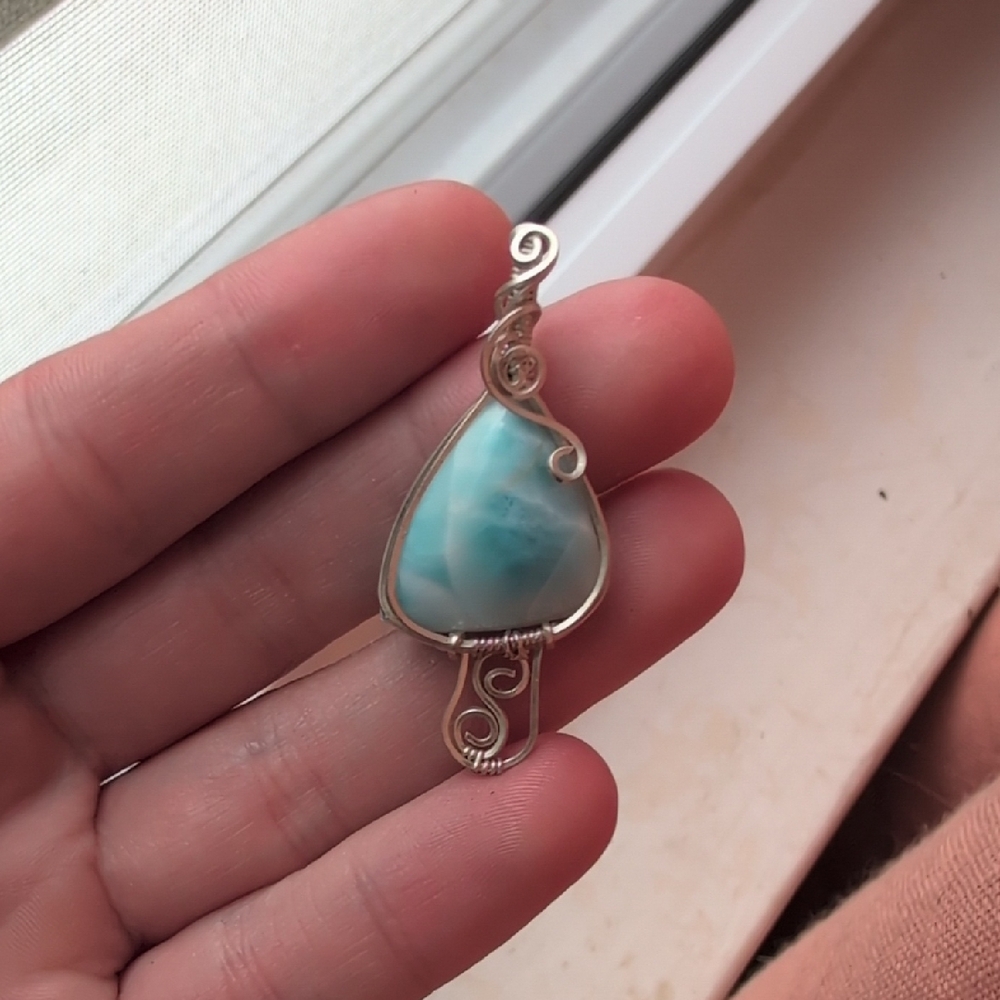 Larimar Mushroom Pendant